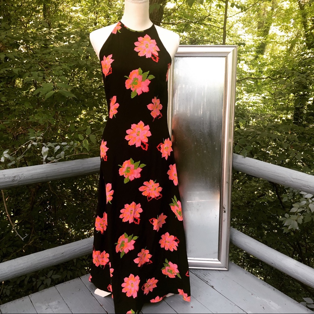 Vintage 70s Flower POP Dress sz 6